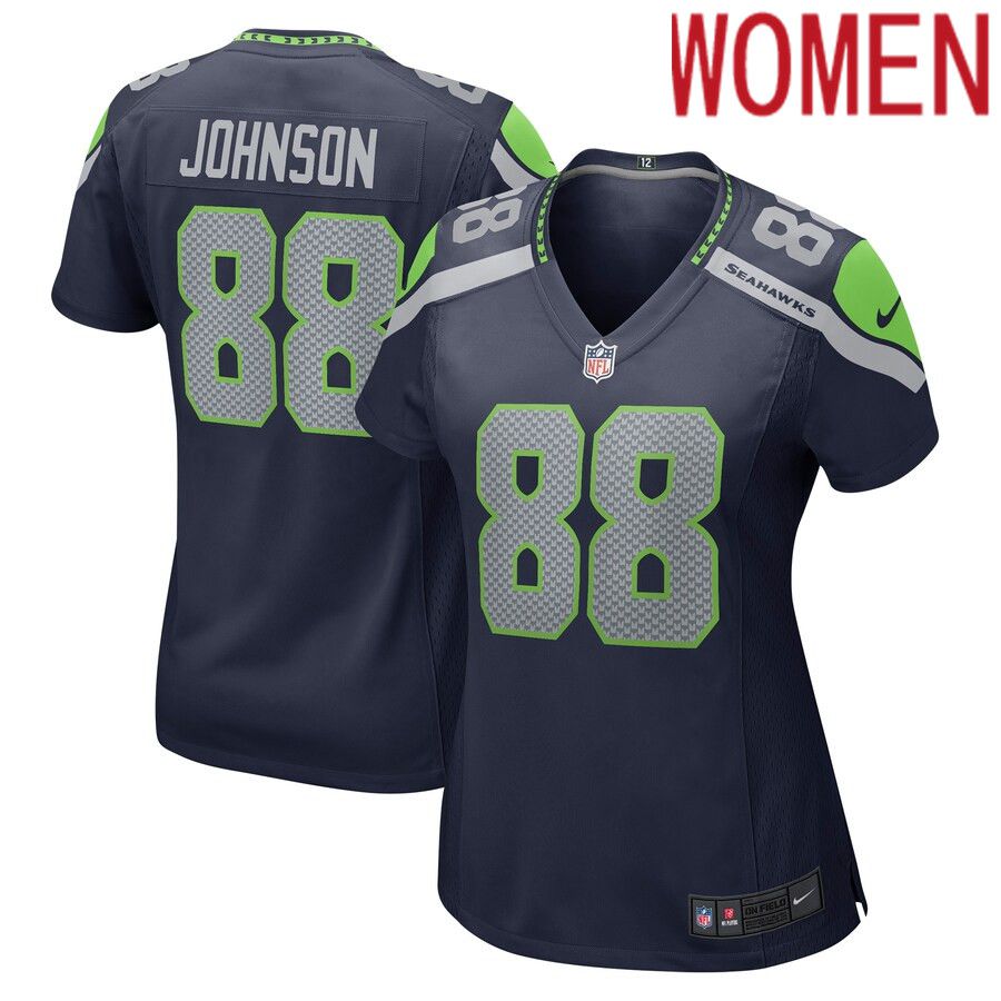 Women Seattle Seahawks #88 Cade Johnson Nike College Navy Game NFL Jersey->women nfl jersey->Women Jersey